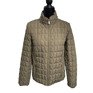 J.Crew Down Filled Quilted Puffer Jacket Zipper Pockets Mock Neck Style 02534